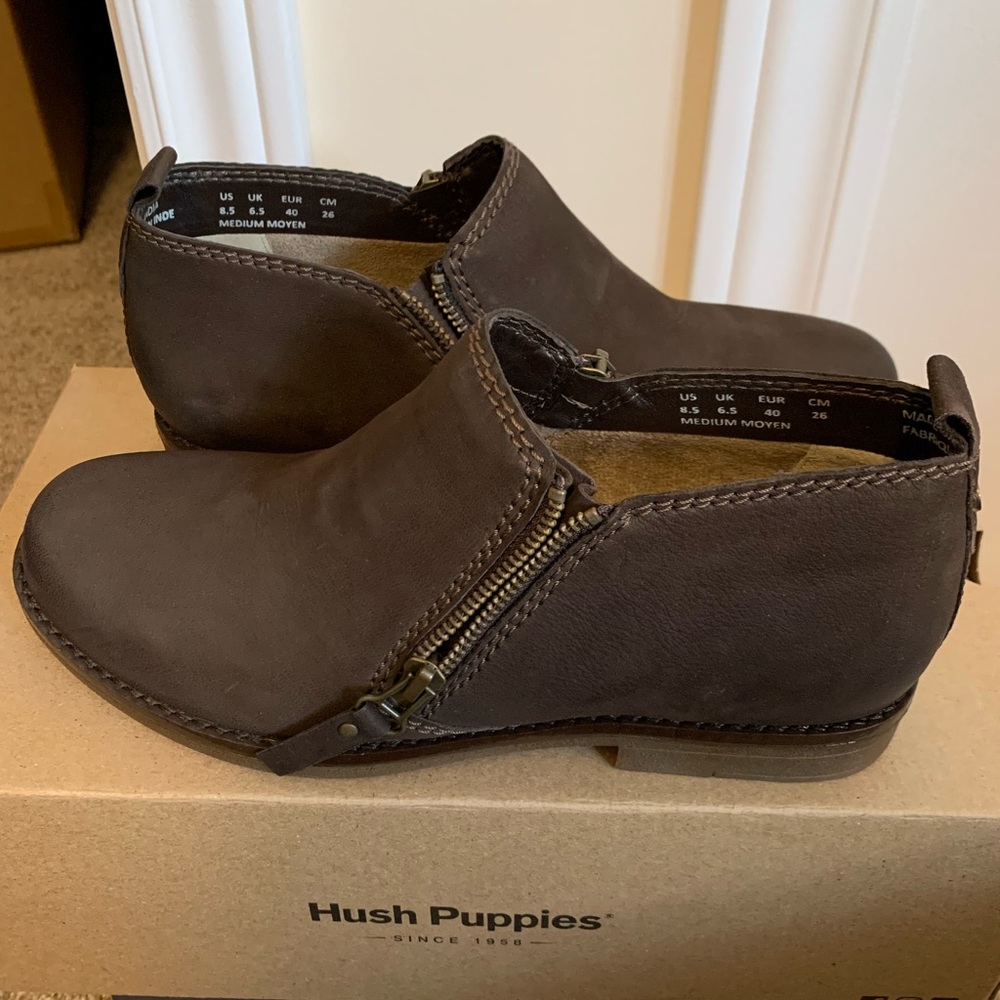 Hush Puppies dark brown ankle boots